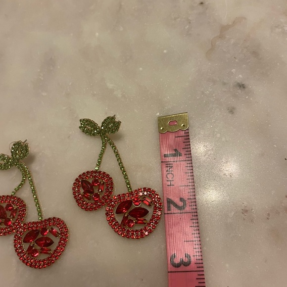 Vintage Cherry Dangling Earrings - Picture 5 of 5